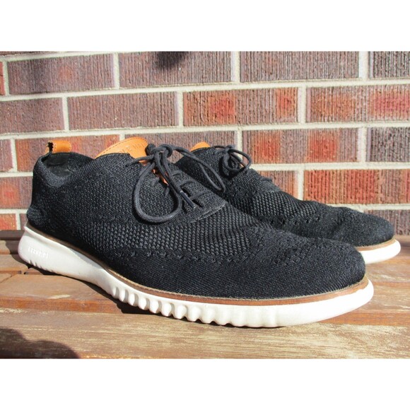 Cole Haan Mens Original Grand Stitchlite Wingtip Oxford Shoes C27568 Black 13 M - Picture 2 of 13